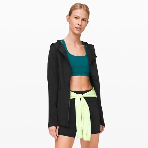 Lululemon Every Journey Hoodie Asymmetrical Zip Black Sz 2